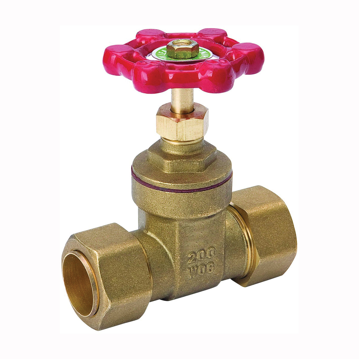 B &amp; K ProLine Series 100-803NL Gate Valve, 1/2 in Connection, Compression, 200/125 psi Pressure, Bronze/Brass Body