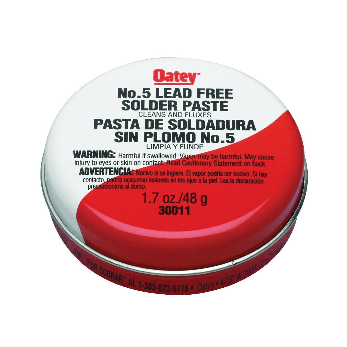 Oatey 30011 Flux, 1.7 oz, Paste, Yellow