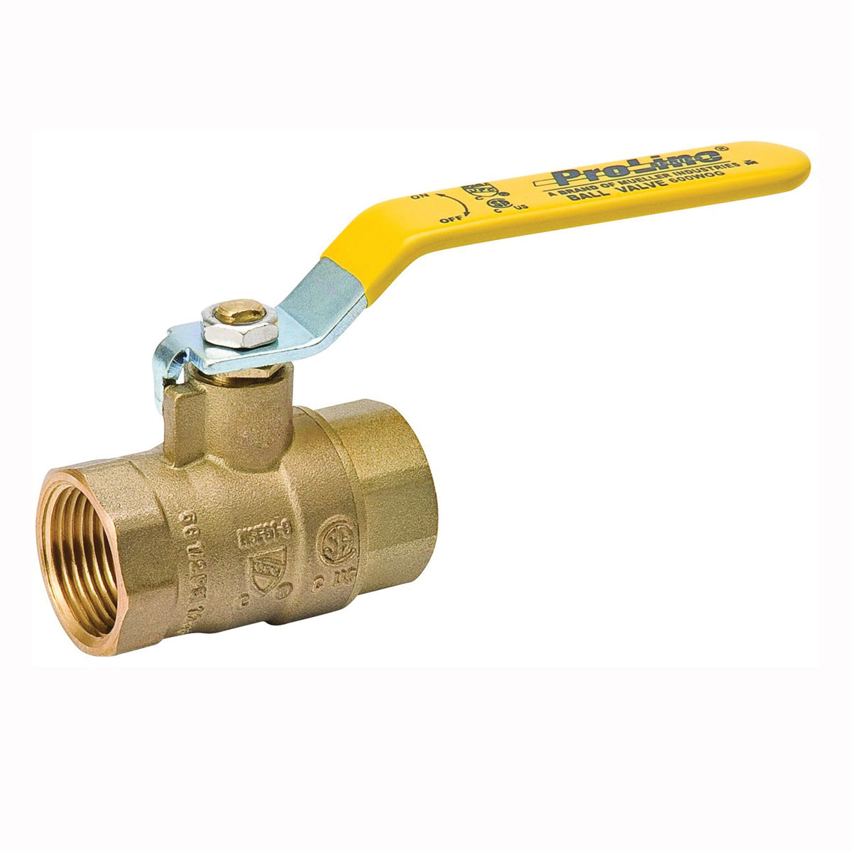 B &amp; K 107-813NL Ball Valve, 1/2 in Connection, FPT x FPT, 600/125 psi Pressure, Manual Actuator, Brass Body