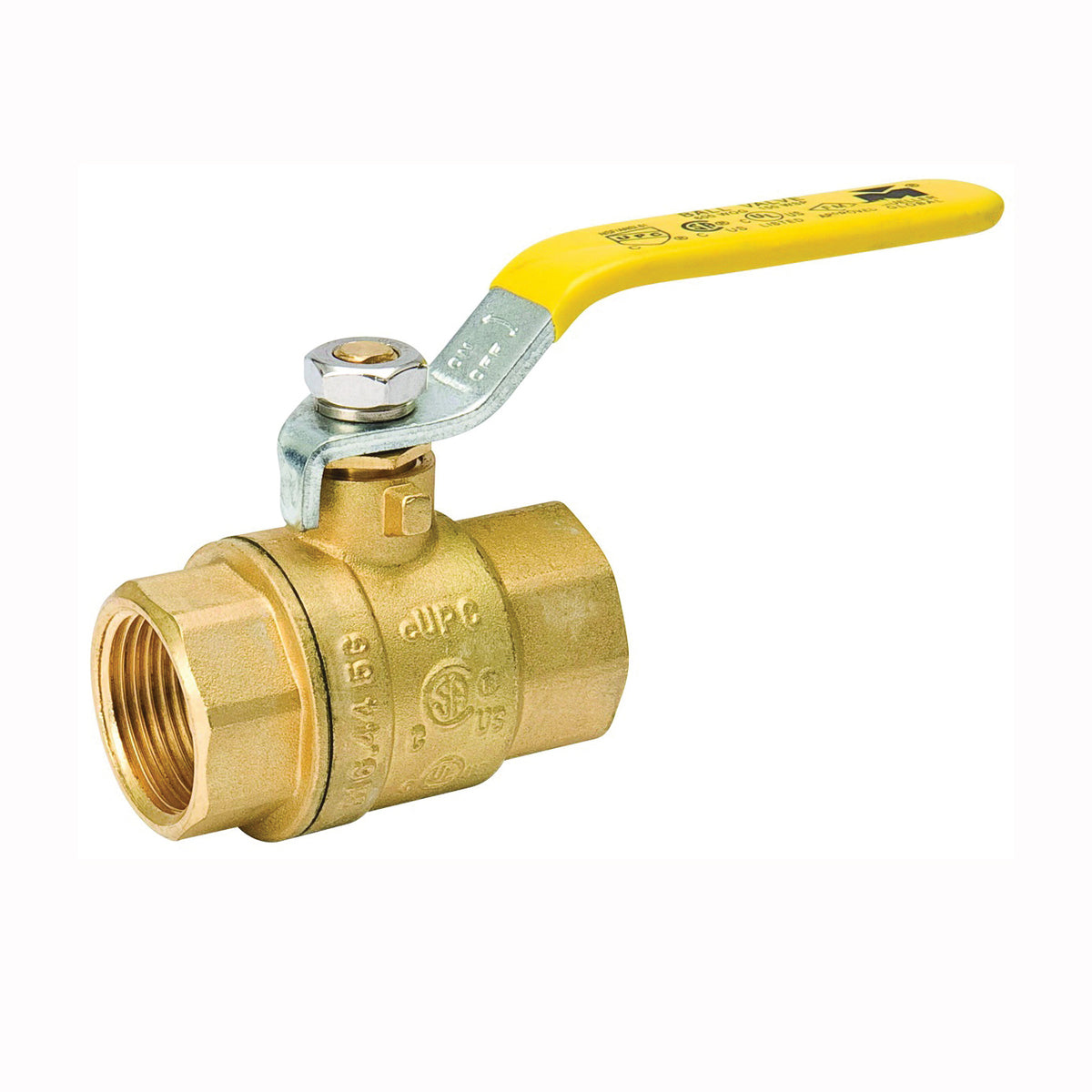 B &amp; K 107-821NL Ball Valve, 1/4 in Connection, FPT x FPT, 600/150 psi Pressure, Manual Actuator, Brass Body