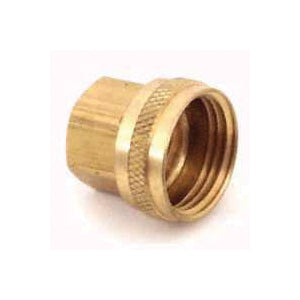 Plumb Pak PP850-65 Hose Adapter, 3/4 x 1/2 in, FHT x FIP, Brass, For: Garden Hose