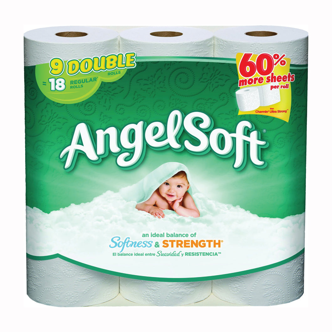 Angel Soft 77171 Bathroom Tissue, 4 ft x 4.27 in Sheet, 2-Ply, Paper