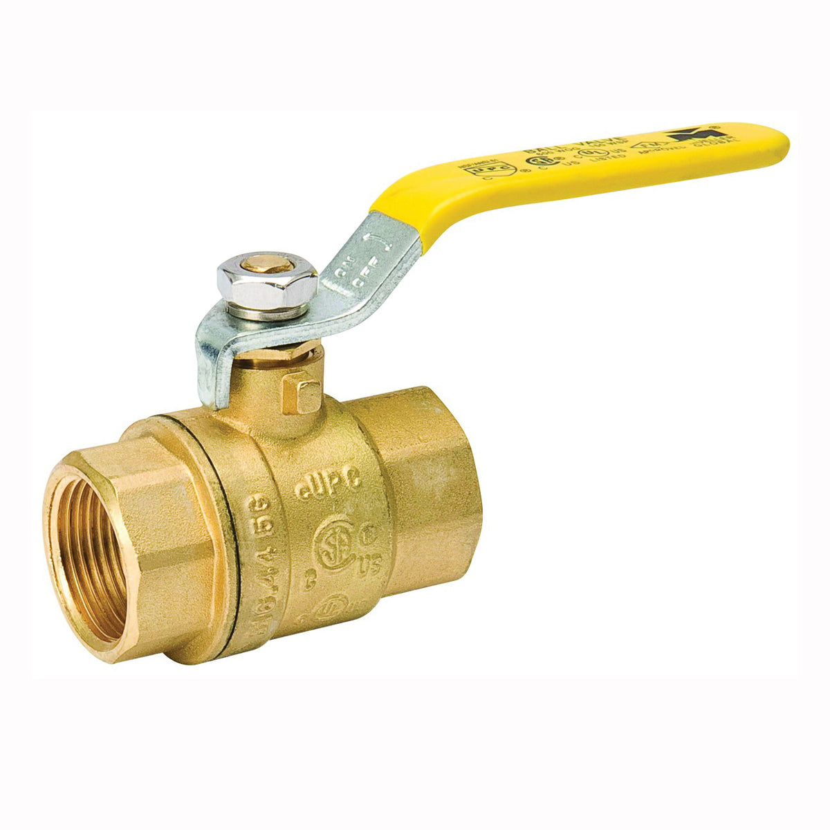 B &amp; K 107-822NL Ball Valve, 3/8 in Connection, FPT x FPT, 600/150 psi Pressure, Manual Actuator, Brass Body