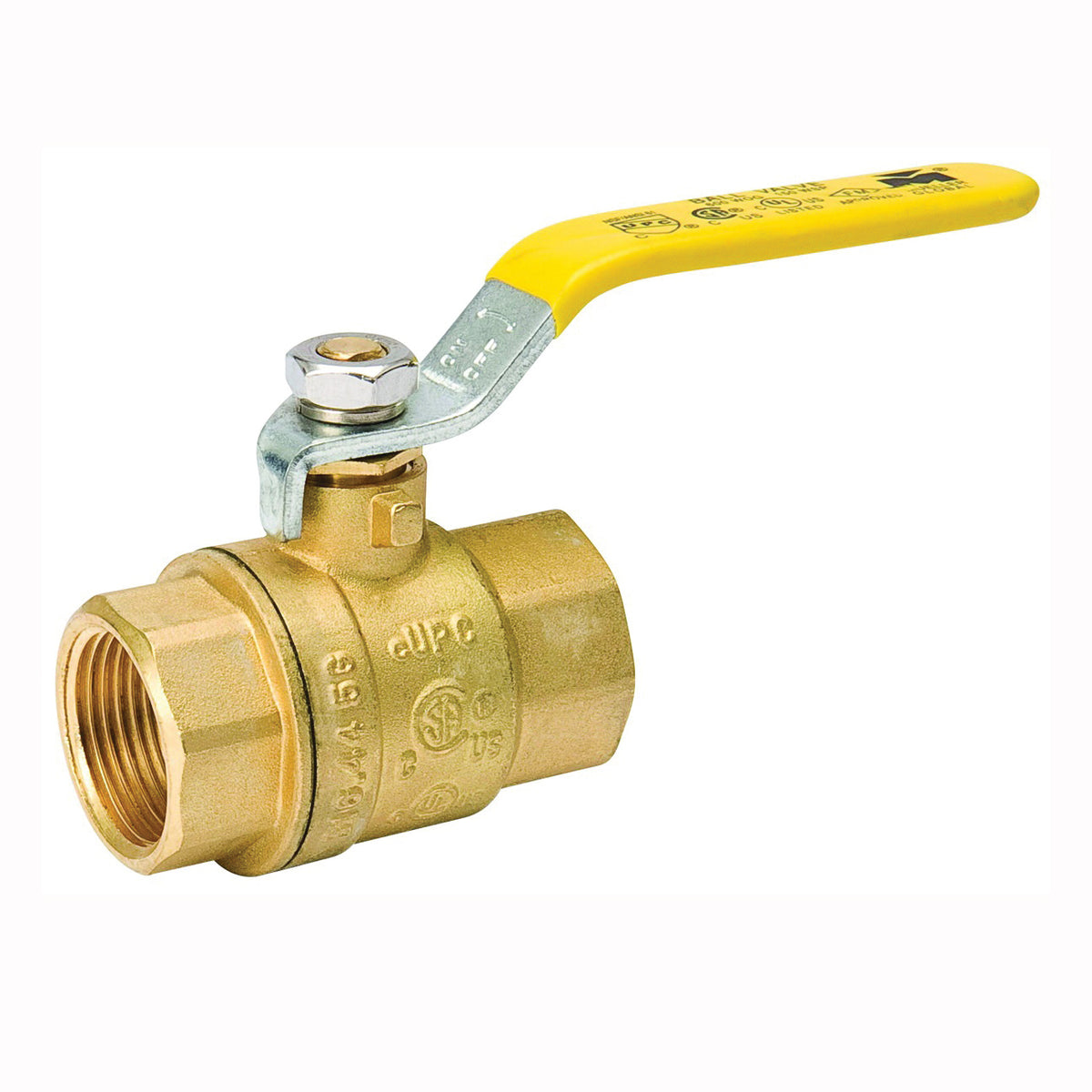 B &amp; K 107-823NL Ball Valve, 1/2 in Connection, FPT x FPT, 600/150 psi Pressure, Manual Actuator, Brass Body