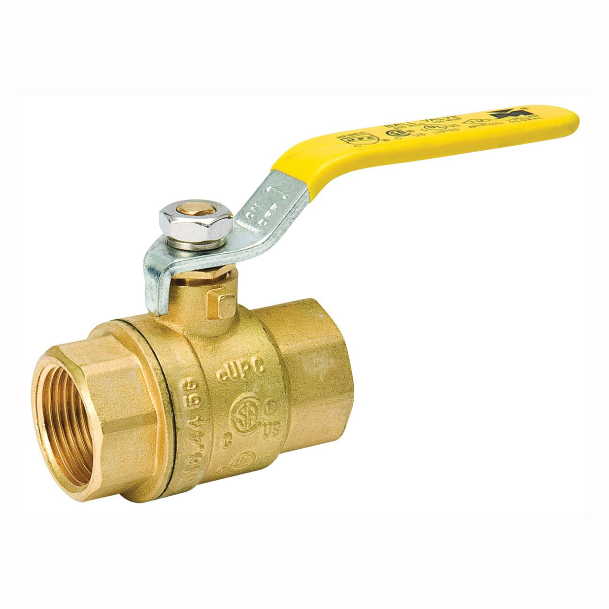 B &amp; K 107-825NL Ball Valve, 1 in Connection, FPT x FPT, 600/150 psi Pressure, Manual Actuator, Brass Body