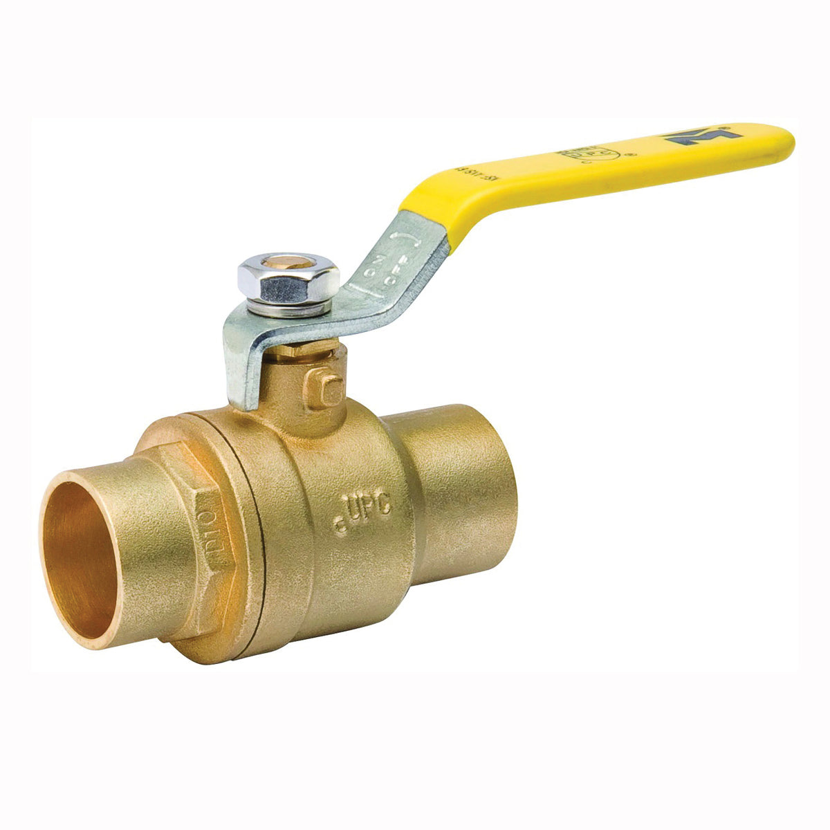 B &amp; K 107-845NL Ball Valve, 1 in Connection, Compression, 600/150 psi Pressure, Manual Actuator, Brass Body