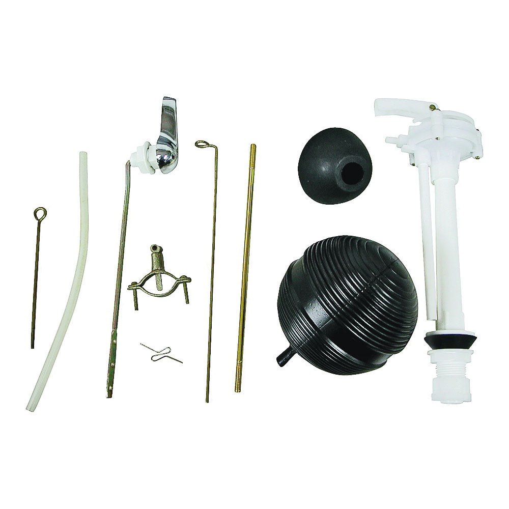 Worldwide Sourcing 24449 Toilet Tank Repair Kit, 1 Set-Piece, Black/Brass/Silver/White