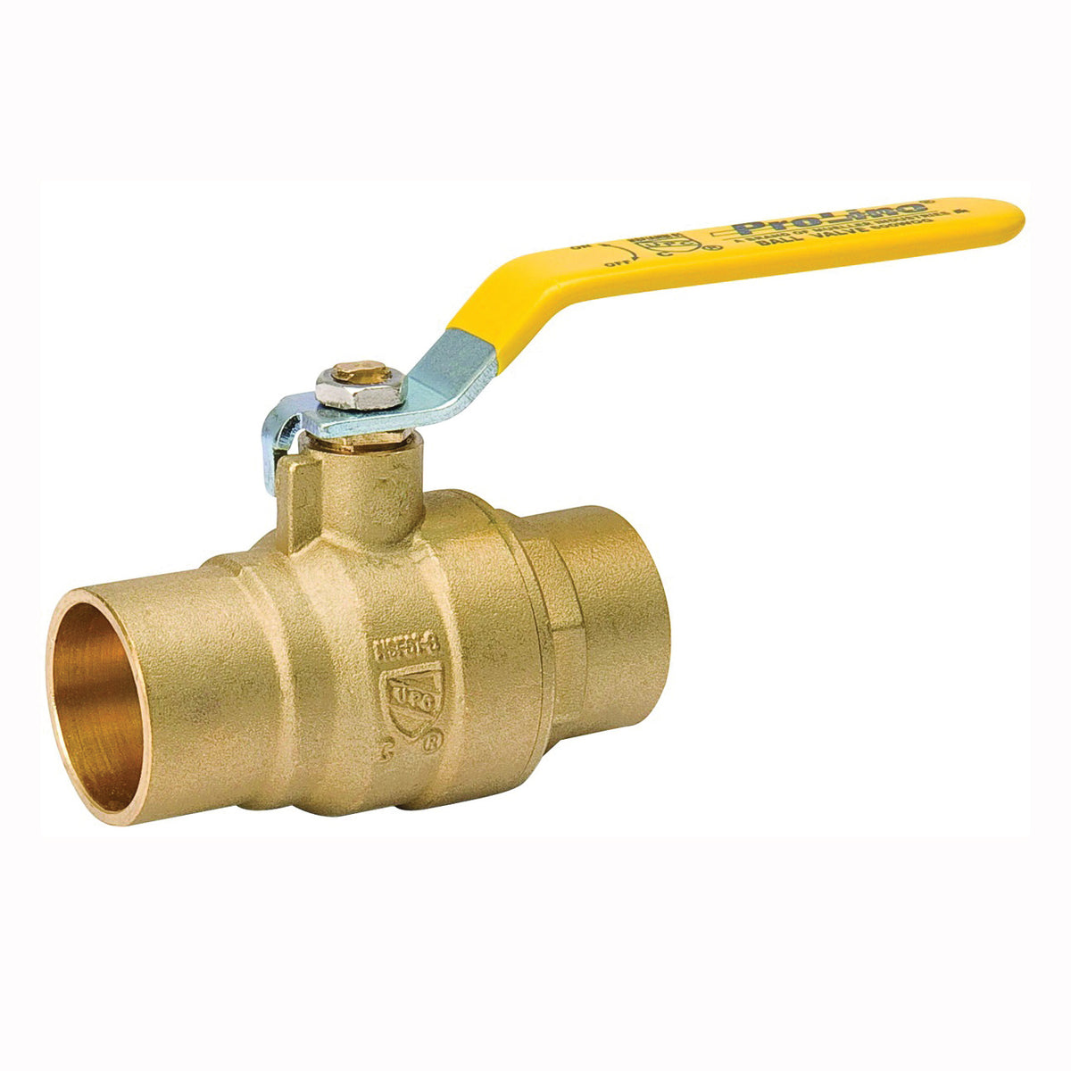 B &amp; K 107-854NL Ball Valve, 3/4 in Connection, Solder, 600/125 psi Pressure, Manual Actuator, Brass Body