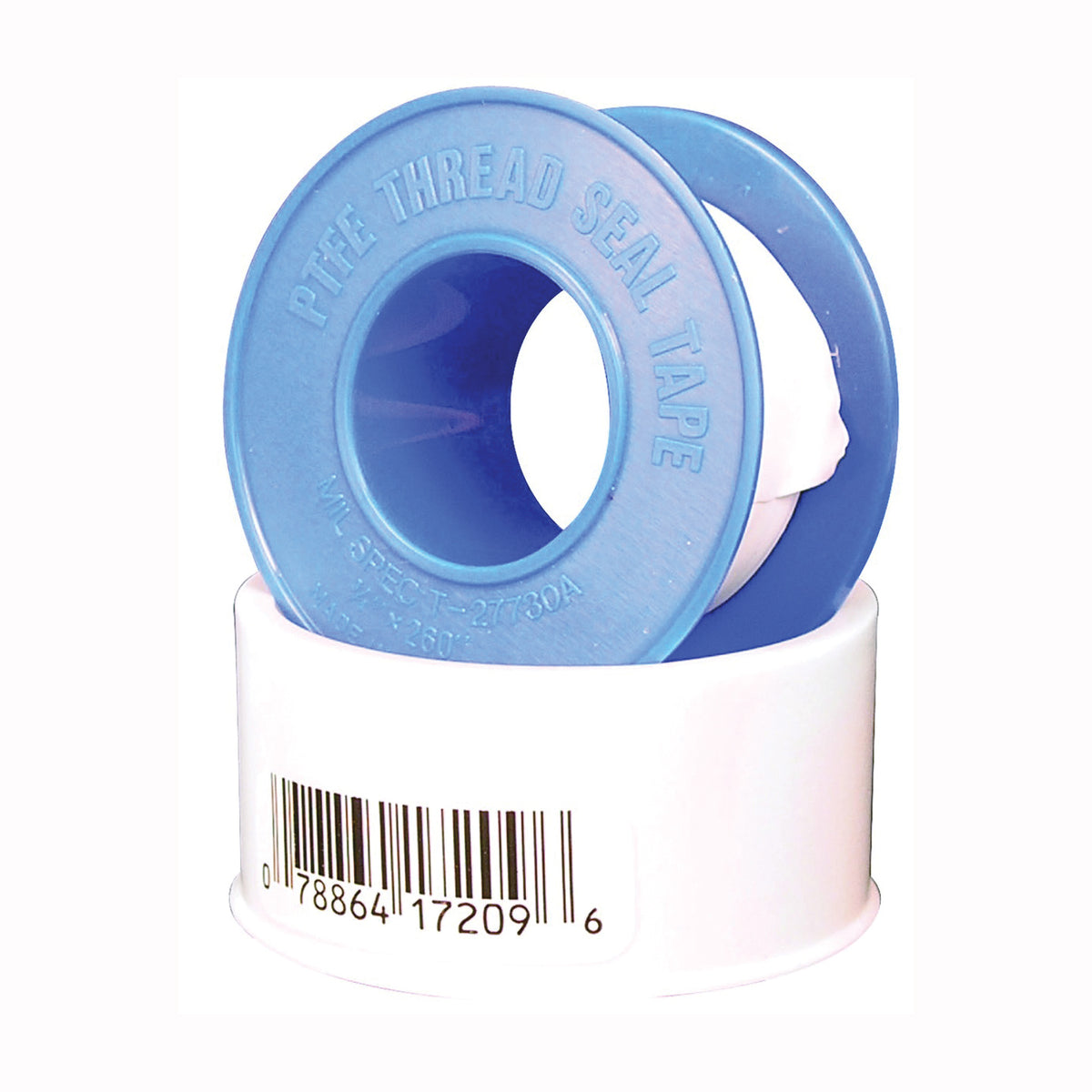 Harvey 017209B Thread Seal Tape, 260 in L, 3/4 in W, PTFE, Blue/White