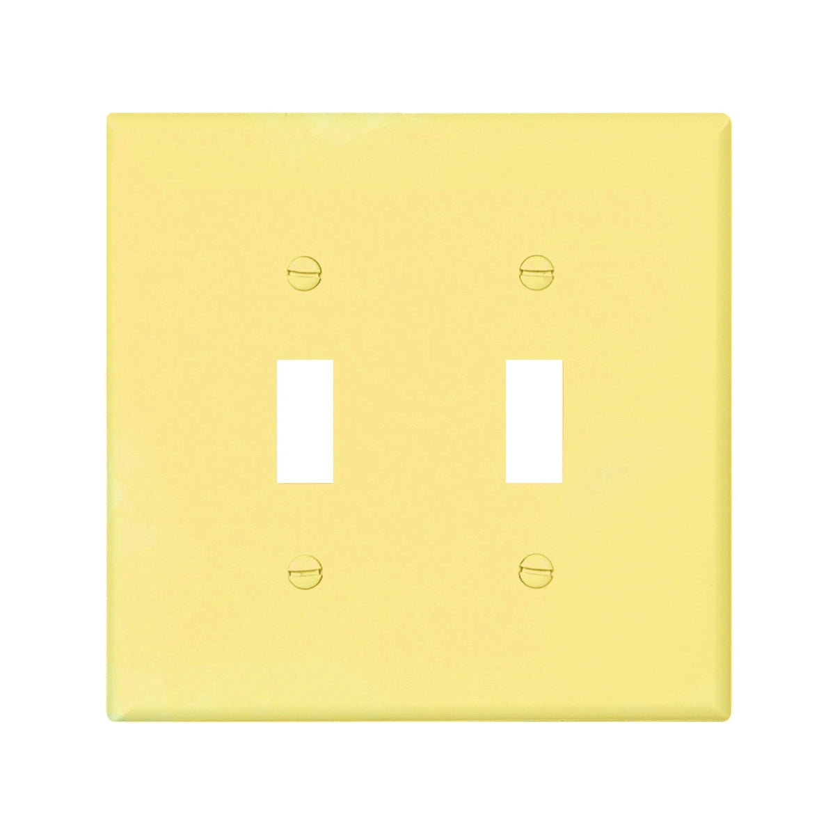 Eaton Wiring Devices PJ2V Wallplate, 4-7/8 in L, 4.94 in W, 2 -Gang, Polycarbonate, Ivory, High-Gloss