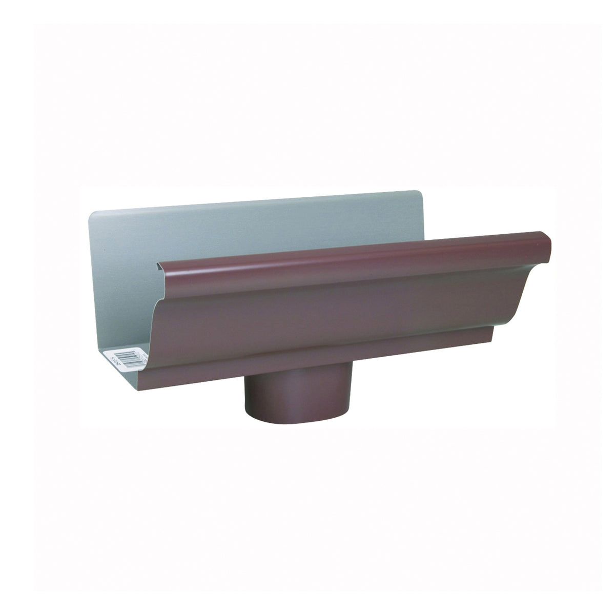 Amerimax 2501019 Gutter End with Drop, 2 in W, Aluminum, Brown, For: 5 in K-Style Gutter System