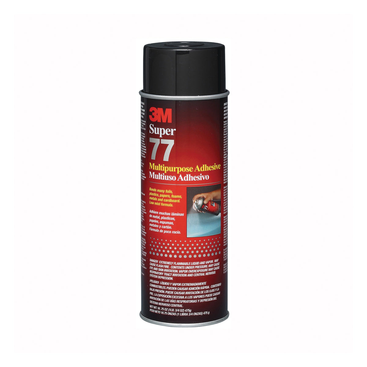 3M Super 77 Spray Adhesive, Liquid, Clear, 16.75 oz Can