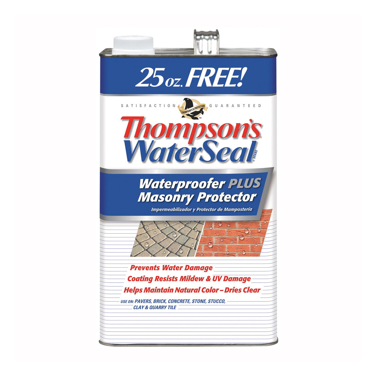 Thompson&#39;s WaterSeal TH.023111-03 Waterproofer Plus Masonry Protector, Clear, 1.2 gal