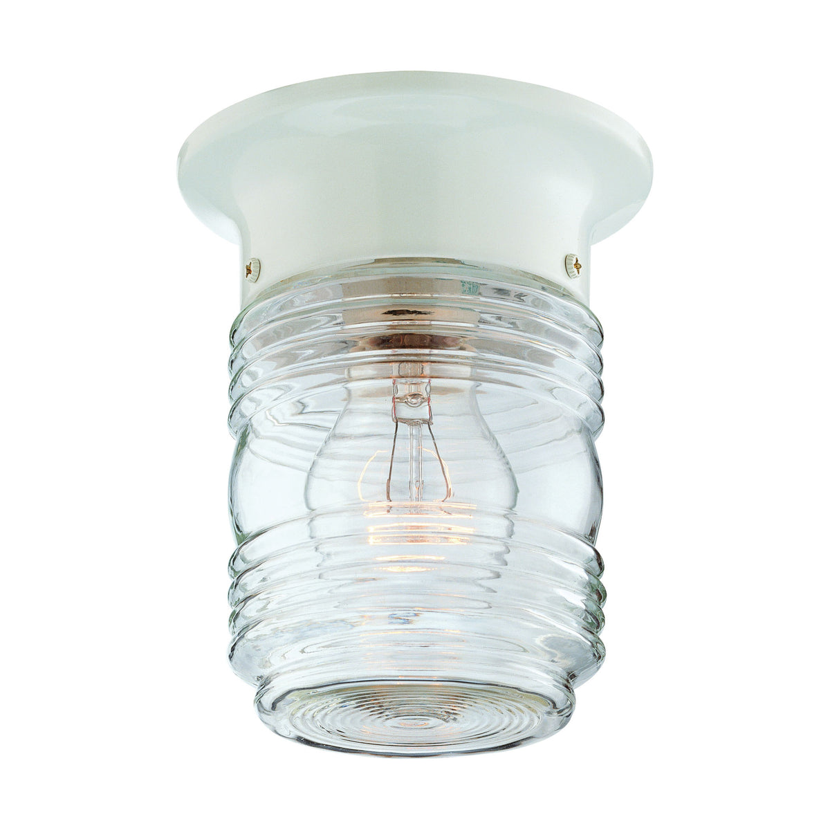 Boston Harbor Porch Light, 120 V, 60 W, Steel Fixture, White Fixture