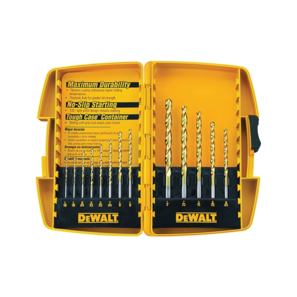 DeWALT DW1363 Drill Bit Set, 13-Piece, Steel, Titanium