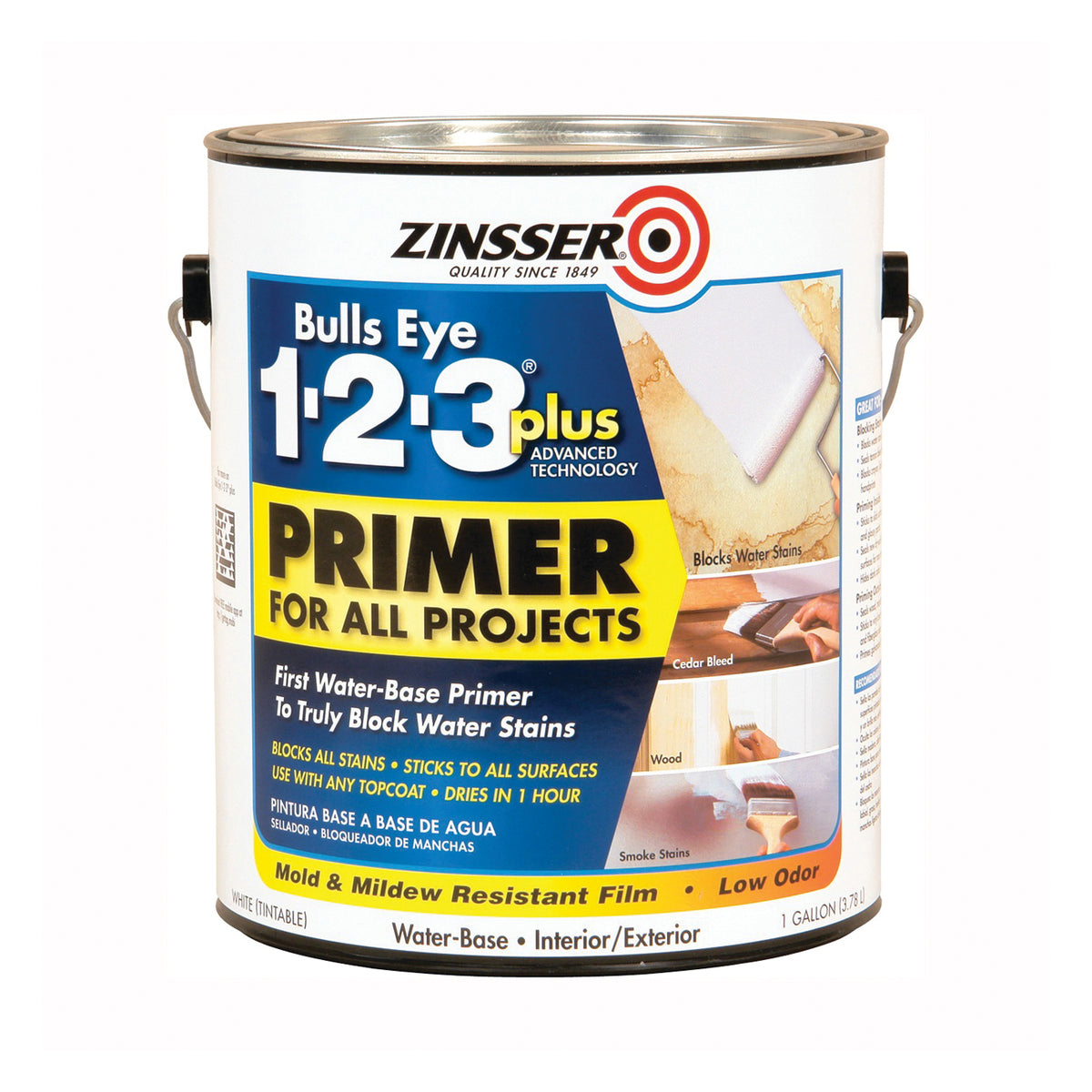 ZINSSER Bulls Eye 249937 Primer, White, 1 gal, Can