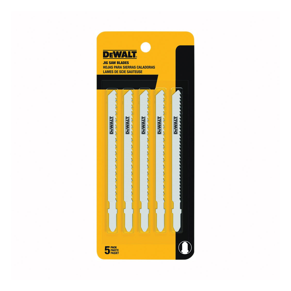 DeWALT DW3753-5 Jig Saw Blade, 1/4 in W, 6 TPI