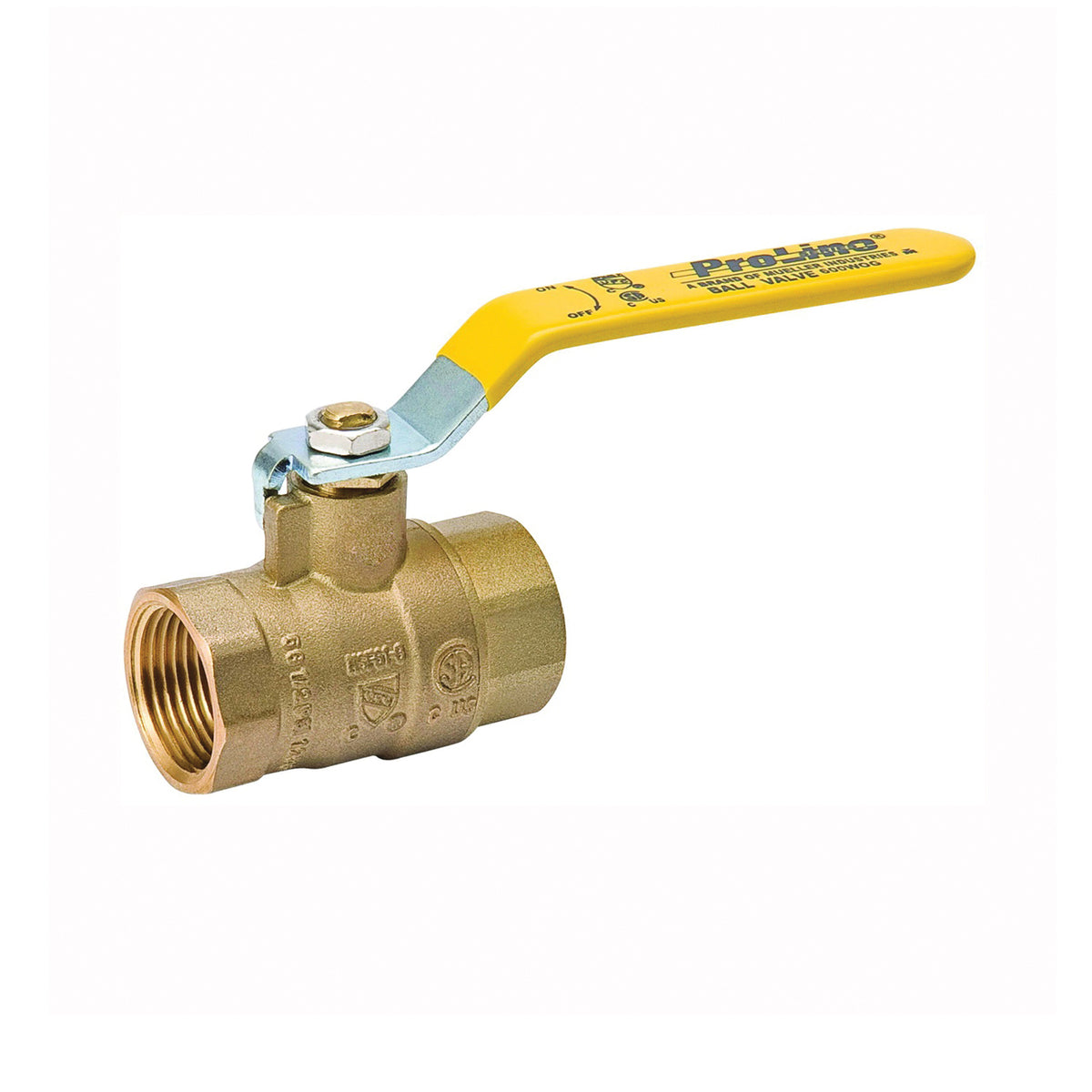 B &amp; K 107-828NL Ball Valve, 2 in Connection, FPT x FPT, 600/150 psi Pressure, Manual Actuator, Brass Body