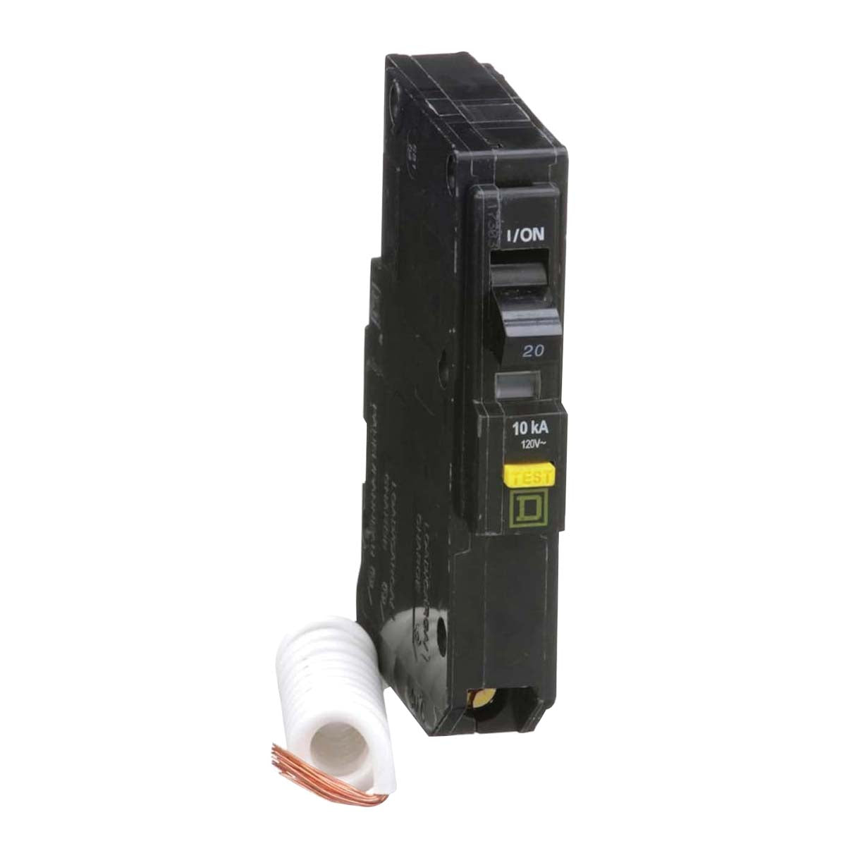 Square D QO QO120GFICP Circuit Breaker, Mini, 20 A, 1 -Pole, 120 V, Fixed Trip, Plug Mounting