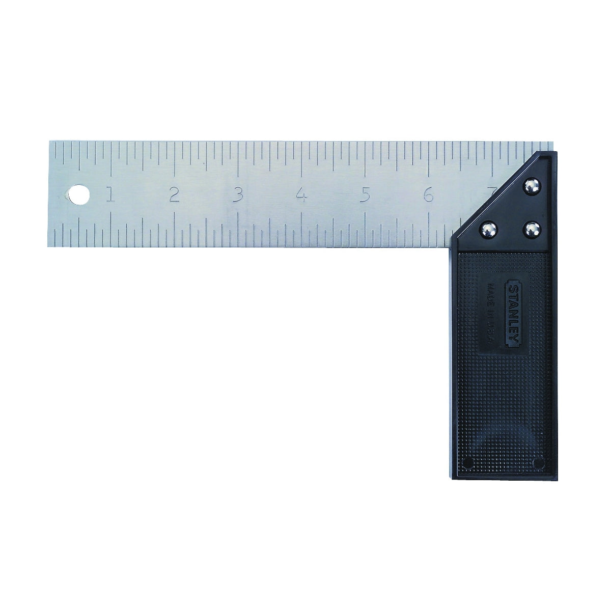 STANLEY 46-502 Tri-Miter Square, 1/16 in Graduation, Aluminum/Plastic, 8 in Blade L, 1-1/2 in Blade W, SAE, Metric