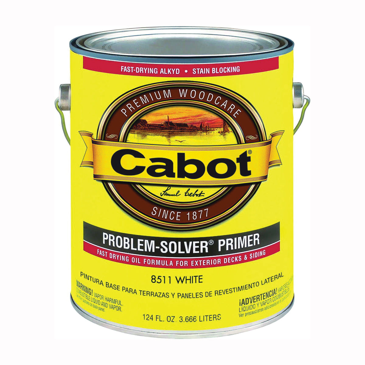 Cabot Problem-Solver 140.0008511.007 Exterior Primer, Flat, White, 1 gal