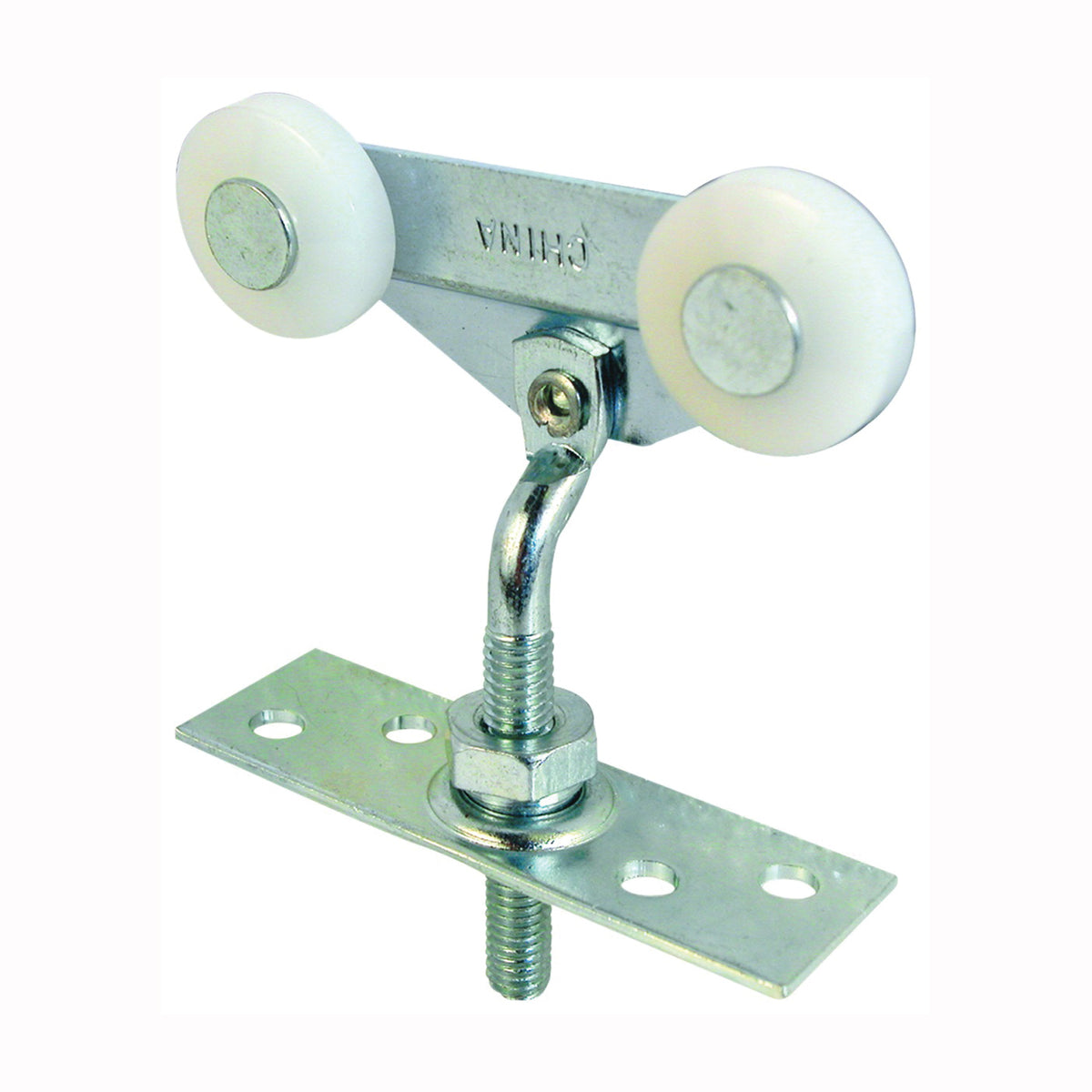 Prime-Line N 6527 Roller Assembly, 3/4 in Dia Roller, 1/4 in W Roller, Nylon/Steel, Silver, 2-Roller, 65 lb