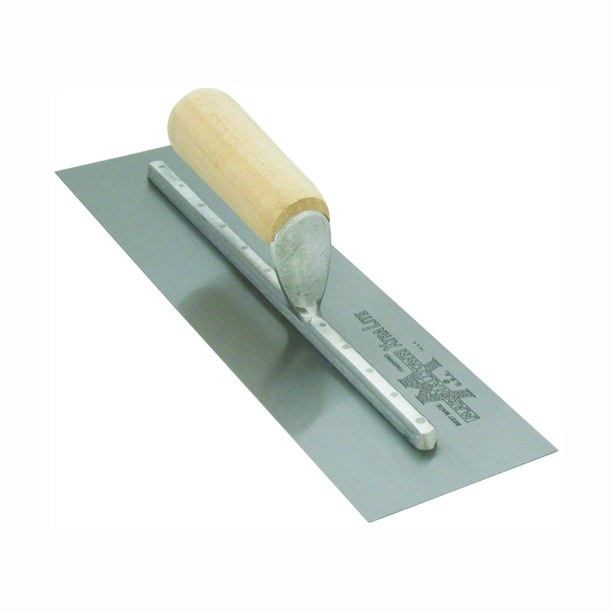Marshalltown MX64 Finishing Trowel, 14 in L Blade, 4 in W Blade, Spring Steel Blade, Straight Handle, Wood Handle