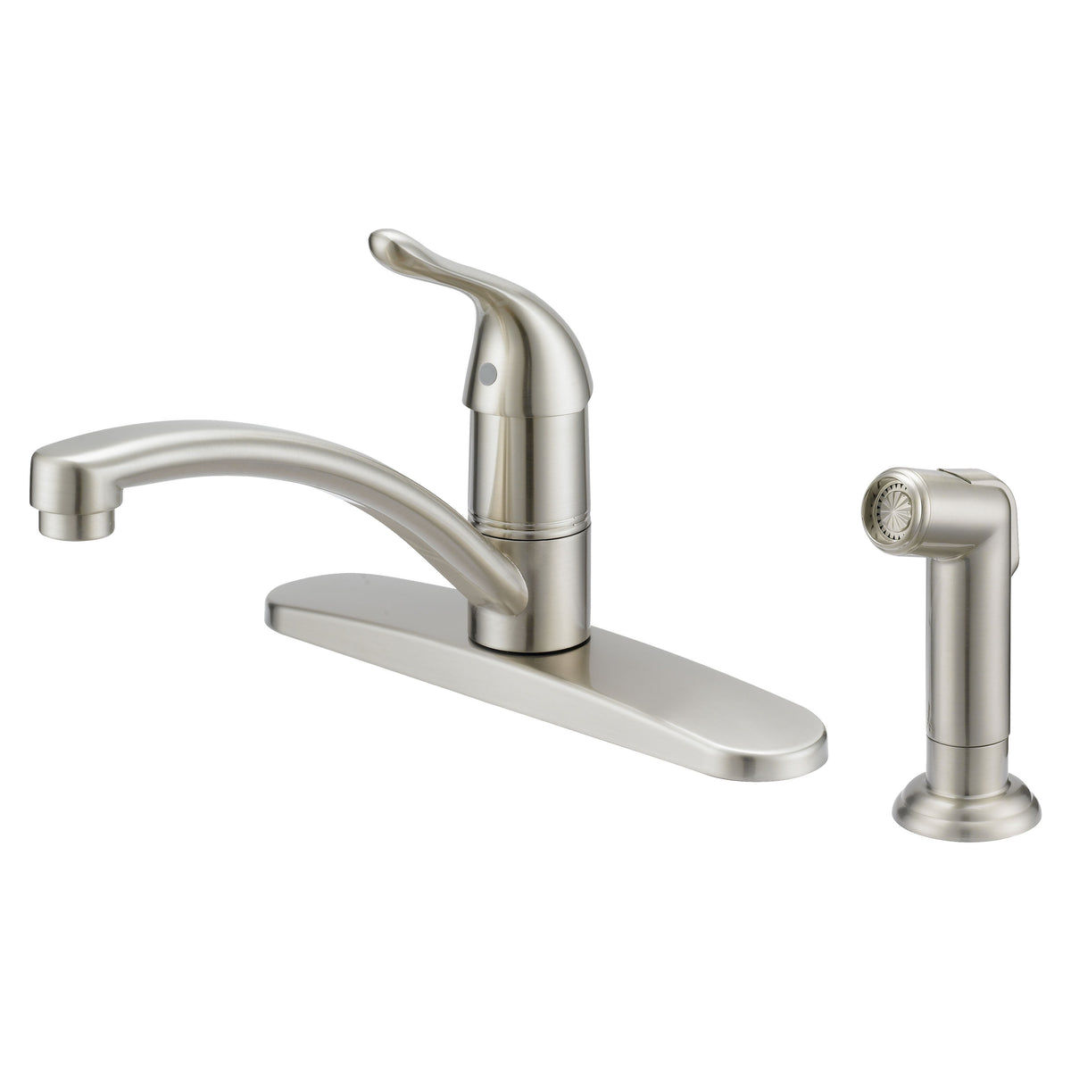 Boston Harbor 67534-1004 Kitchen Faucet, 1.8 gpm, 1-Faucet Handle, 4-Faucet Hole, Metal/Plastic, Brushed Nickel
