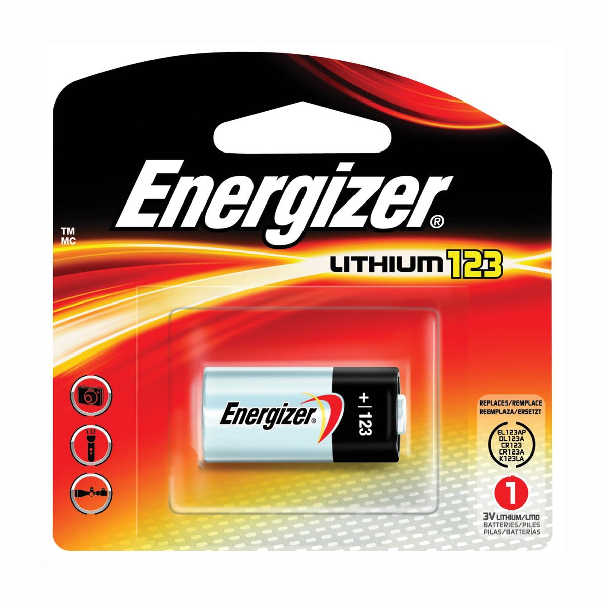 Energizer EL123AP EL123APBP Battery, 3 V Battery, 1500 mAh, Lithium, Manganese Dioxide