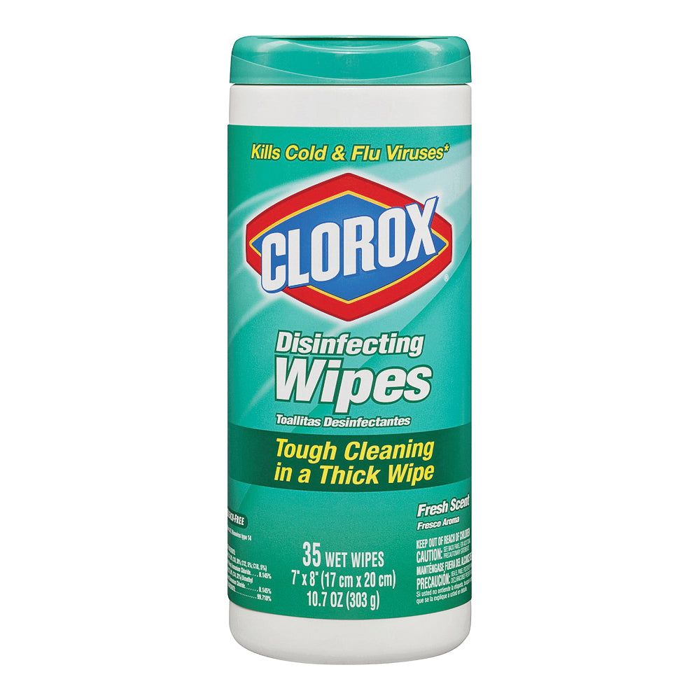 Clorox 01593 Disinfecting Wipes, Liquid, Fresh, White