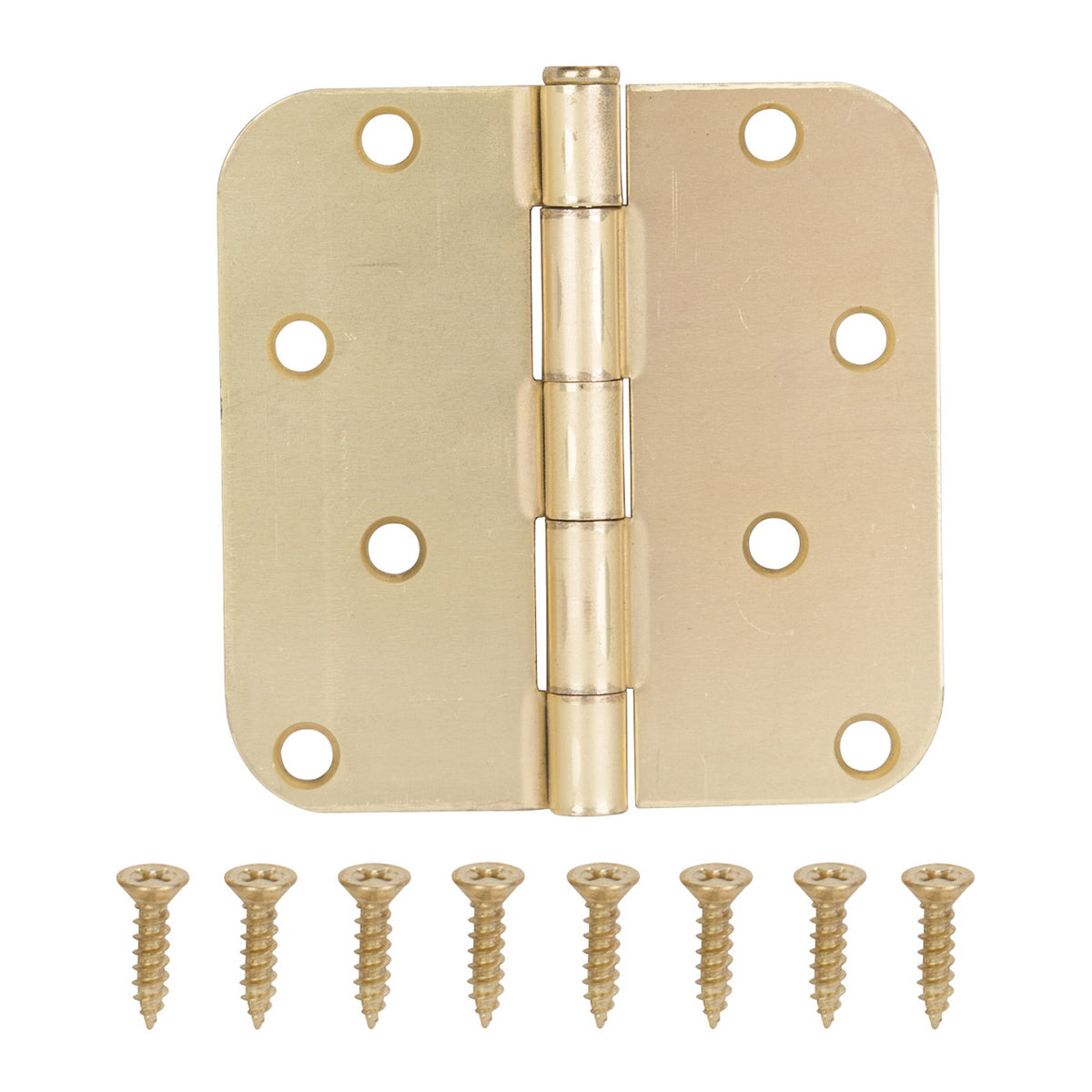 ProSource 20348US4 Door Hinge, Steel, Satin Brass, Loose Pin, 180 deg Range of Motion, Screw Mounting