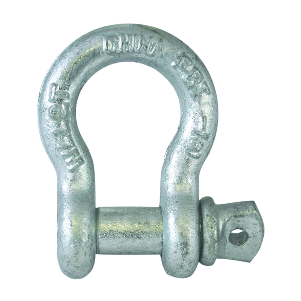 Fehr 3/8 Anchor Shackle, 3/8 in Trade, 0.75 ton Working Load, Commercial Grade, Steel, Galvanized