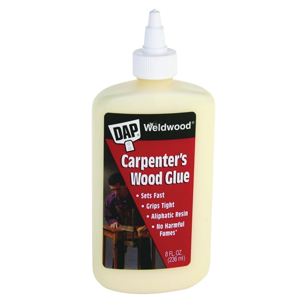 DAP Weldwood 00490 Wood Glue, Yellow, 8 oz Bottle