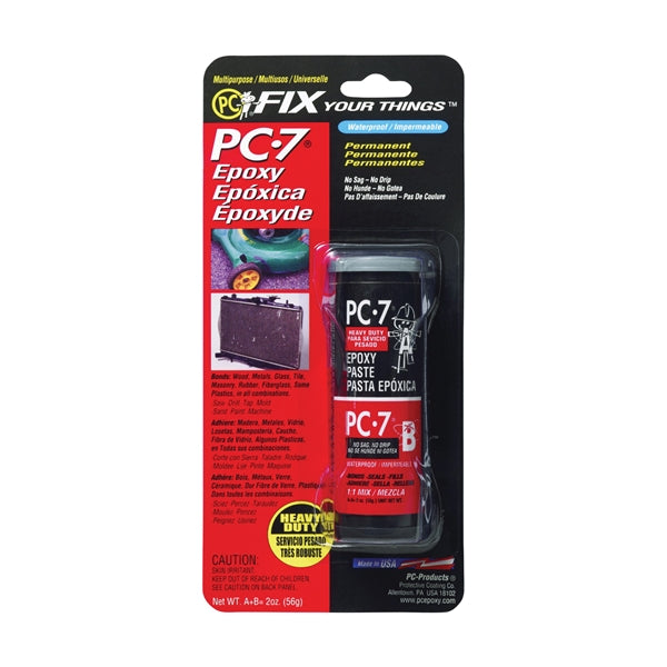 PROTECTIVE COATING PC-7 027776 Epoxy Adhesive, Gray, Paste, 2 oz Pack
