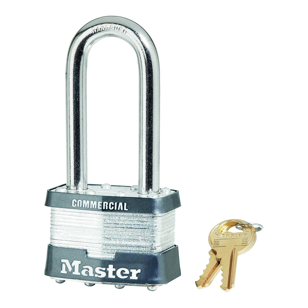 Master Lock 5KALJ Padlock, Keyed Alike Key, Open Shackle, 3/8 in Dia Shackle, 2-1/2 in H Shackle, Boron Alloy Shackle