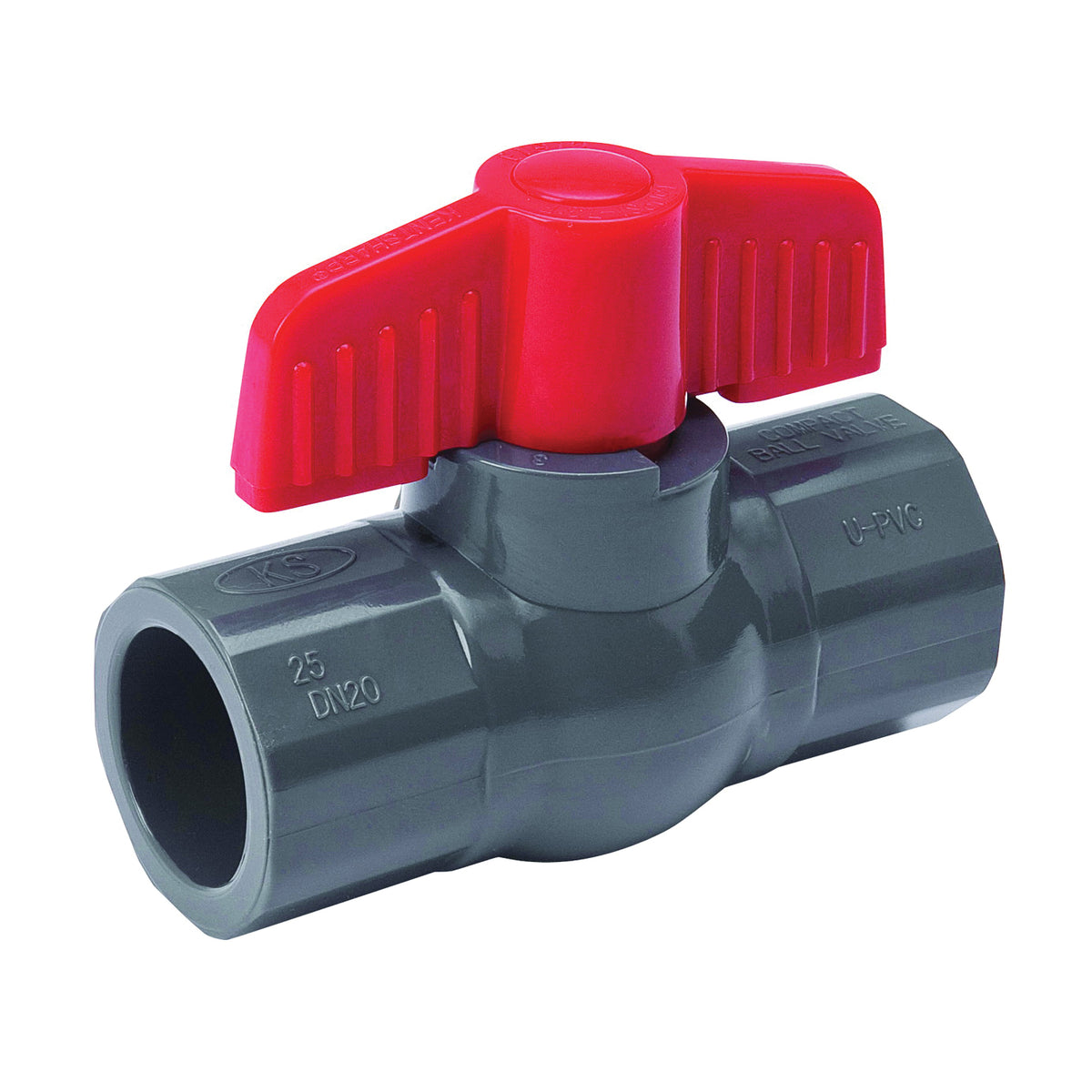 B &amp; K 107-605 Ball Valve, 1 in Connection, Compression, 150 psi Pressure, PVC Body