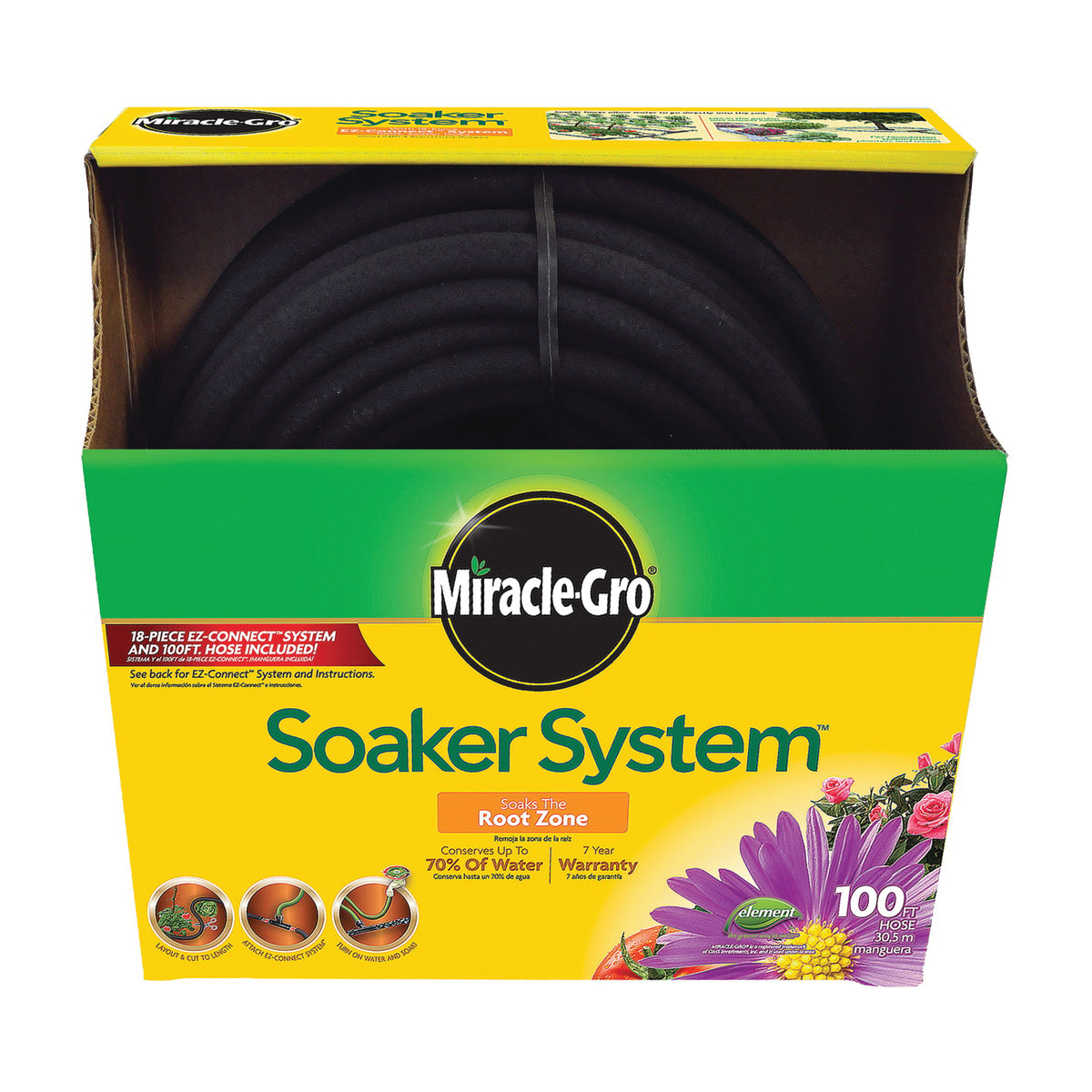 SWAN ELSPAK38100CC Soaker Hose, 100 ft L, Plastic