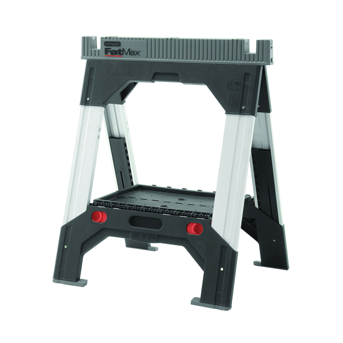 FATMAX 011031S Adjustable Leg Sawhorse, 2500 lb, 2-1/8 in W, 32 to 39 in H, 27-3/16 in D, Polypropylene
