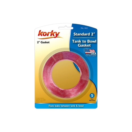 Korky 463BP Tank-to-Bowl Gasket, 2-1/8 in ID x 3-1/2 in OD Dia, Sponge Rubber, Red, For: 2 in 2-Piece Toilet Tanks