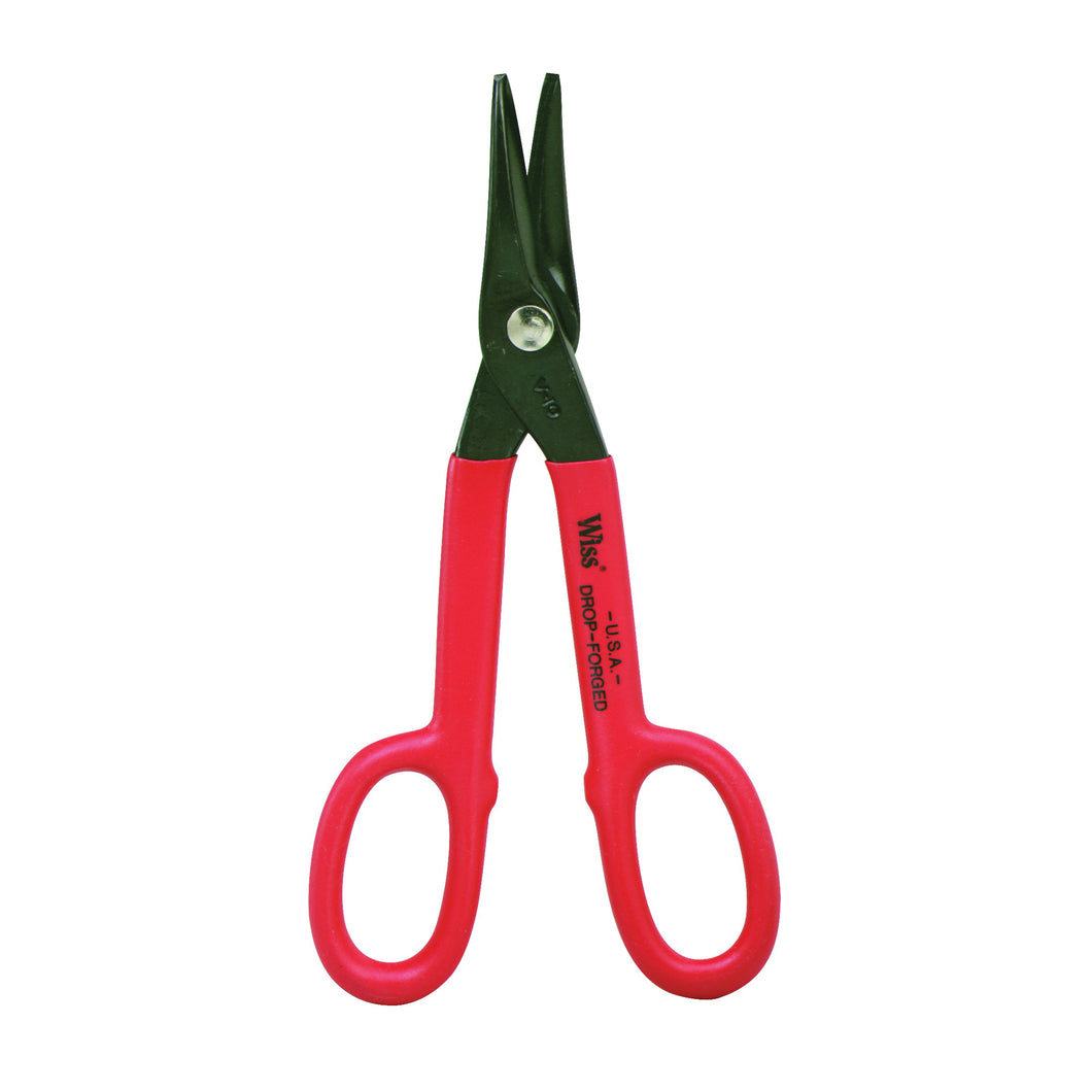 Crescent Wiss V19N Tinner Snip, 13 in OAL, Compound Cut, Steel Blade, Cushion-Grip Handle, Red Handle
