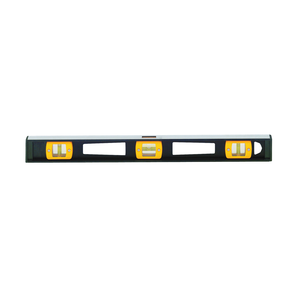 Johnson 3724 I-Beam Level, 24 in L, 3-Vial, 1-Hang Hole, Non-Magnetic, Aluminum, Black