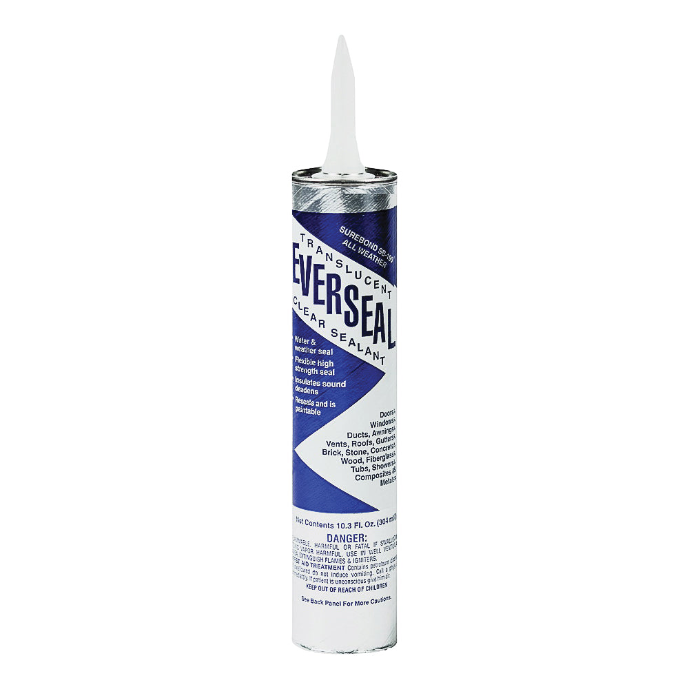 Surebond SB-190 Adhesive Sealant, Paste, Hydrocarbon, Translucent, 10.3 oz Cartridge