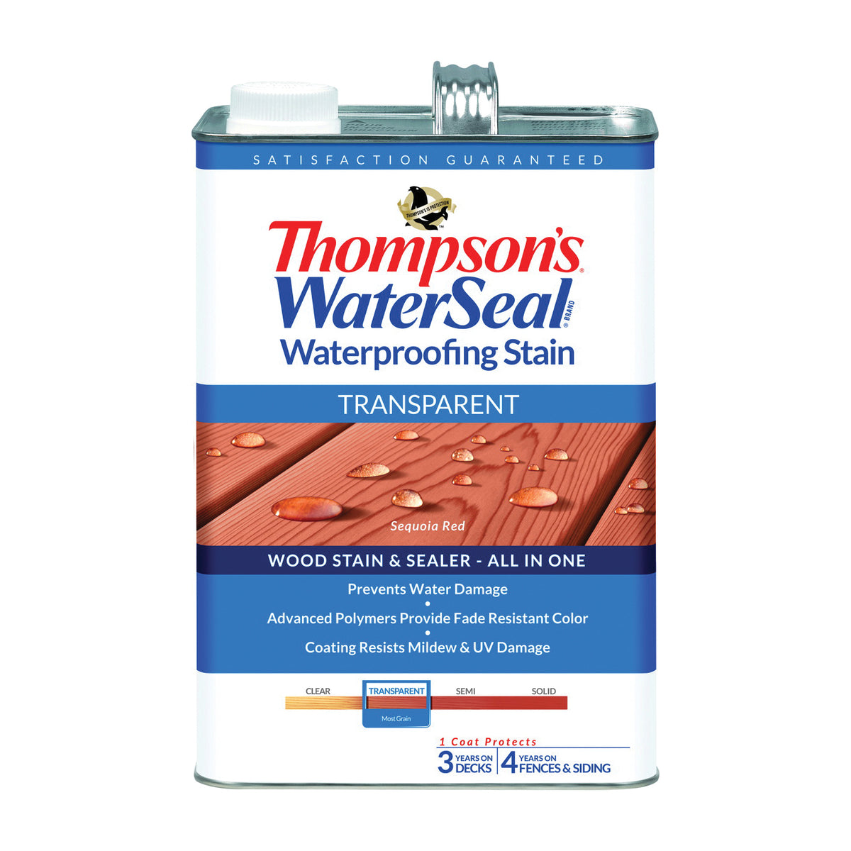 Thompson&#39;s WaterSeal TH.041831-16 Waterproofing Stain, Sequoia Red, 1 gal, Can