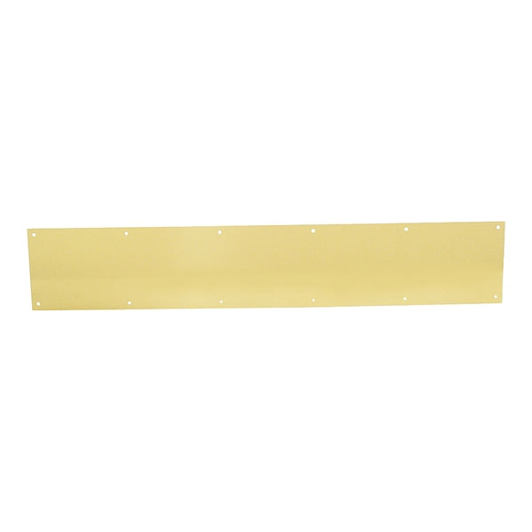 Schlage SC8400PA3-8X34 Kick Plate, 34 in L, 8 in W, Aluminum, Brass