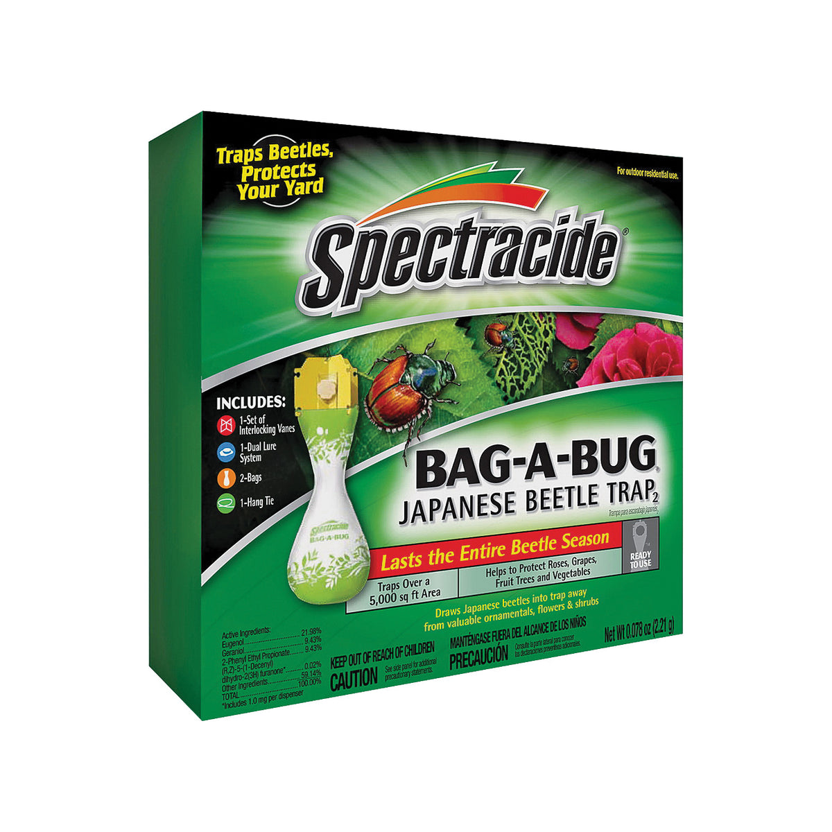 Spectracide 56901 Japanese Beetle Trap, Solid, Floral, Yellow