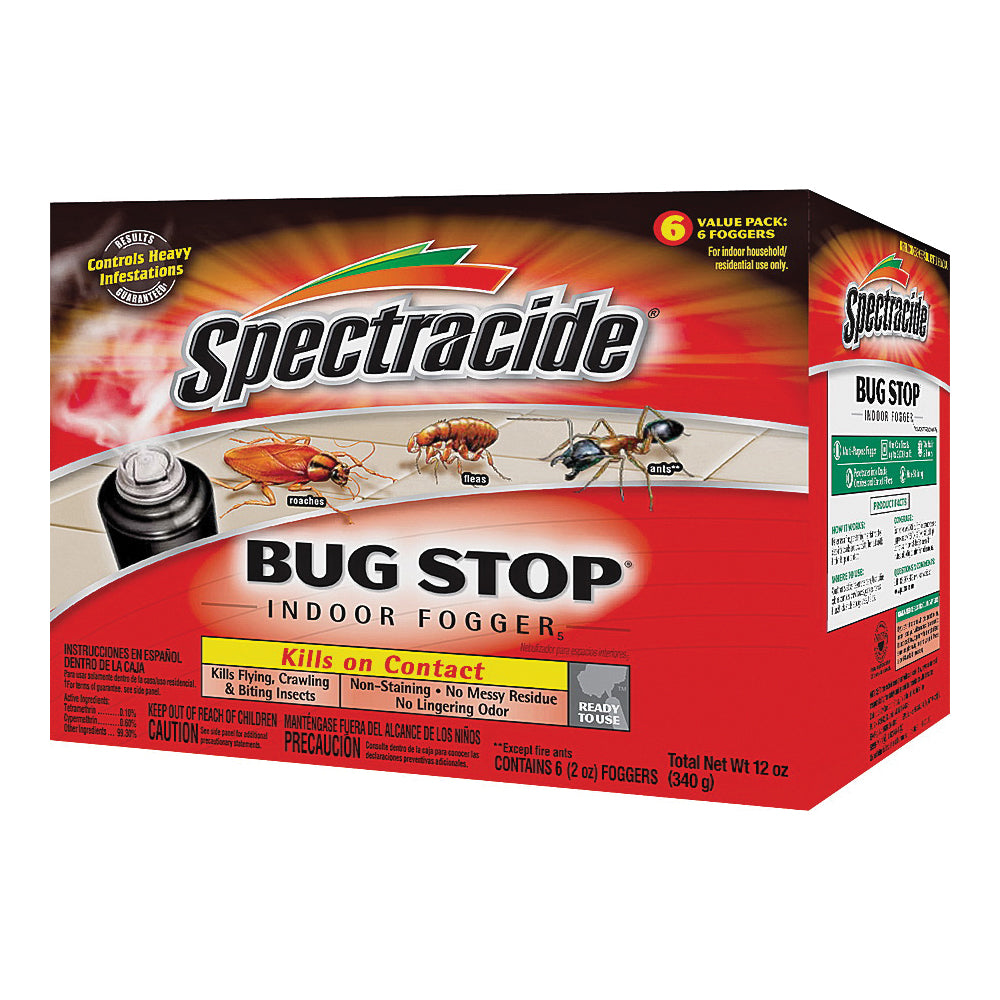 Spectracide Bug Stop HG-67759 Fogger, 2000 cu-ft Coverage Area, Light Yellow/Water White
