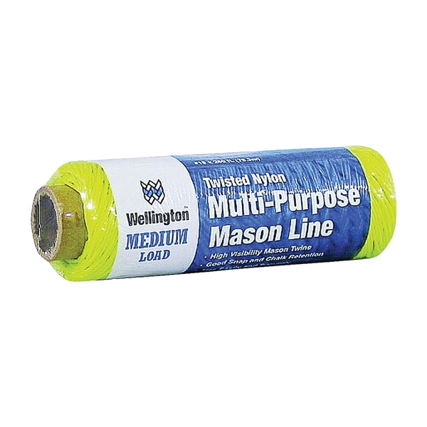 Wellington Opti-Brite Series 46293 Rhino-Kote Twine, #18 Dia, 260 ft L, 10 lb Working Load, Nylon, Neon Yellow