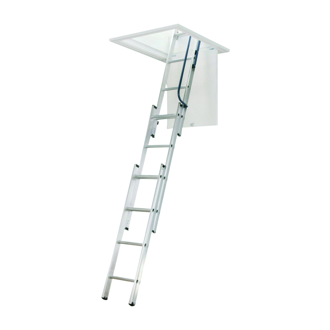 WERNER AA1510B Attic Ladder, 7 ft to 9 ft 10 in H Ceiling, 18 x 24 in Ceiling Opening, 12-Step, 250 lb, Aluminum