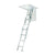 WERNER AA1510B Attic Ladder, 7 ft to 9 ft 10 in H Ceiling, 18 x 24 in Ceiling Opening, 12-Step, 250 lb, Aluminum