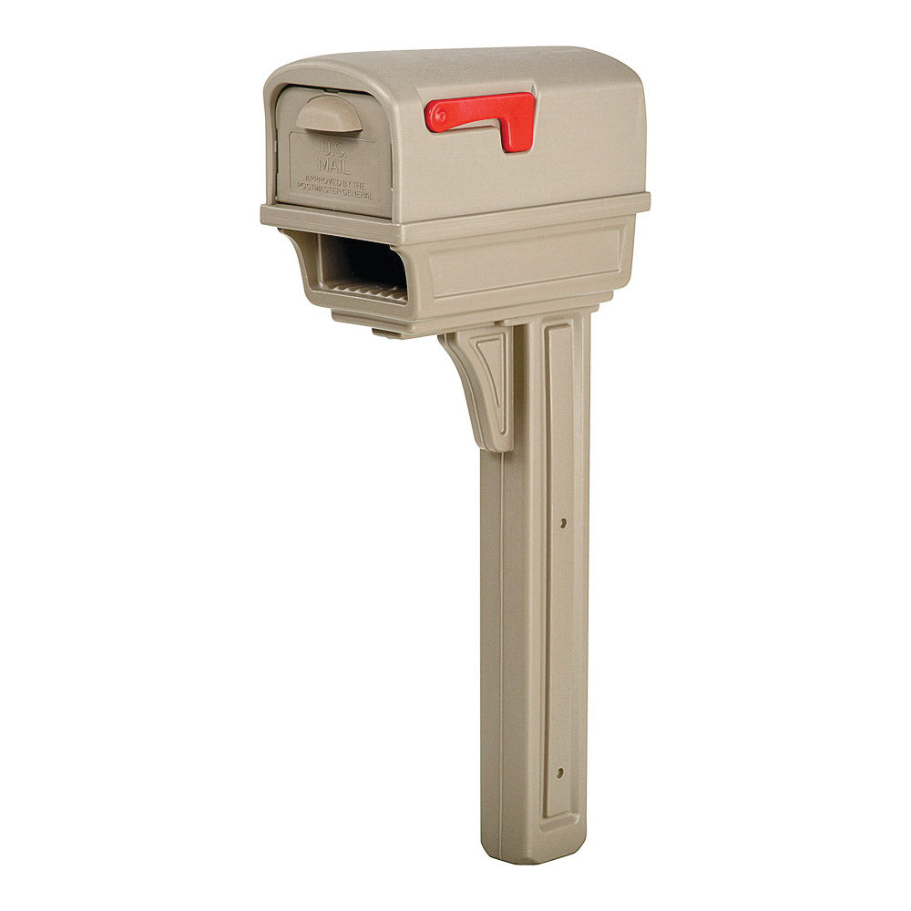 Gibraltar Mailboxes Gentry Series GGC1M0000 Mailbox Post Combo, 1000 cu-in Mailbox, Plastic Mailbox, Plastic Post, Mocha